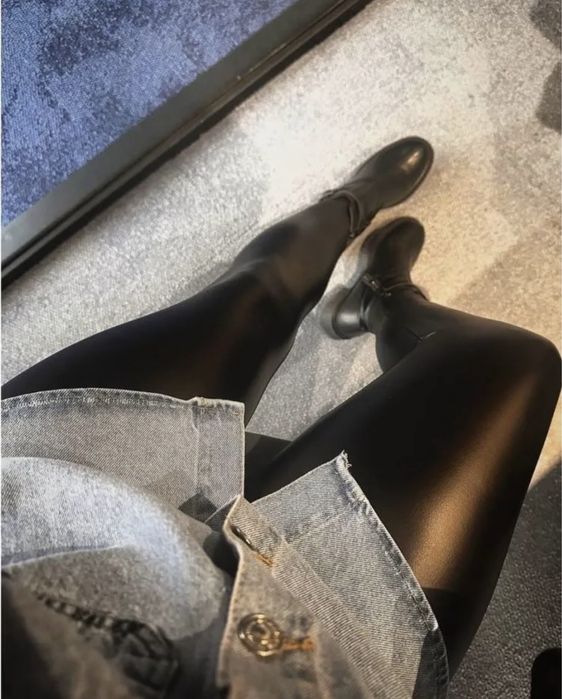 Кожаные лосины женские