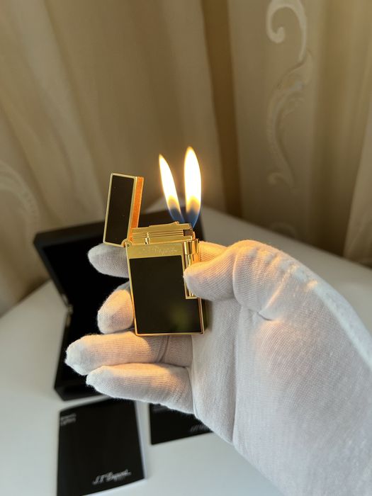 Луксозна запалка Dupont Ligne 2 Black & Gold – топ състояние