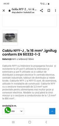 Cablu 1×16 ignifug