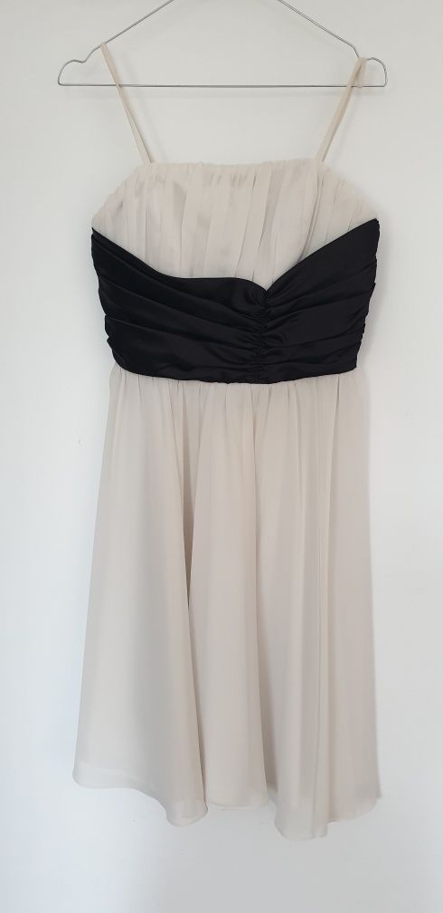 Rochie M, 38- 40, alb si negru, voal