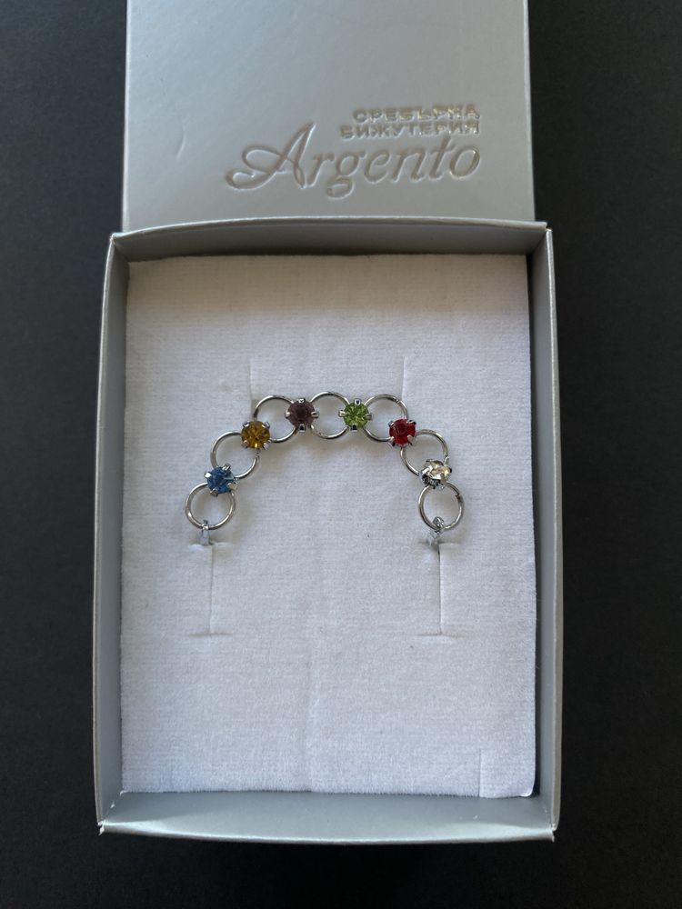 Сребърна гривна с камъни Argento