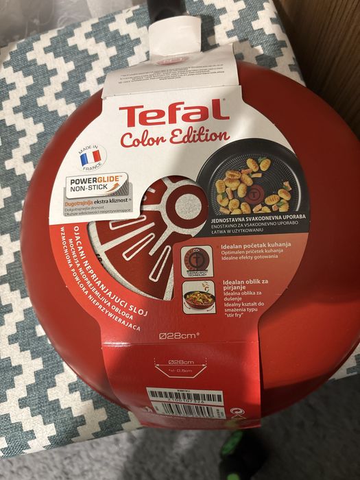 Tigaie Wok Tefal Daily Chef, 28 cm, rosu, inductie