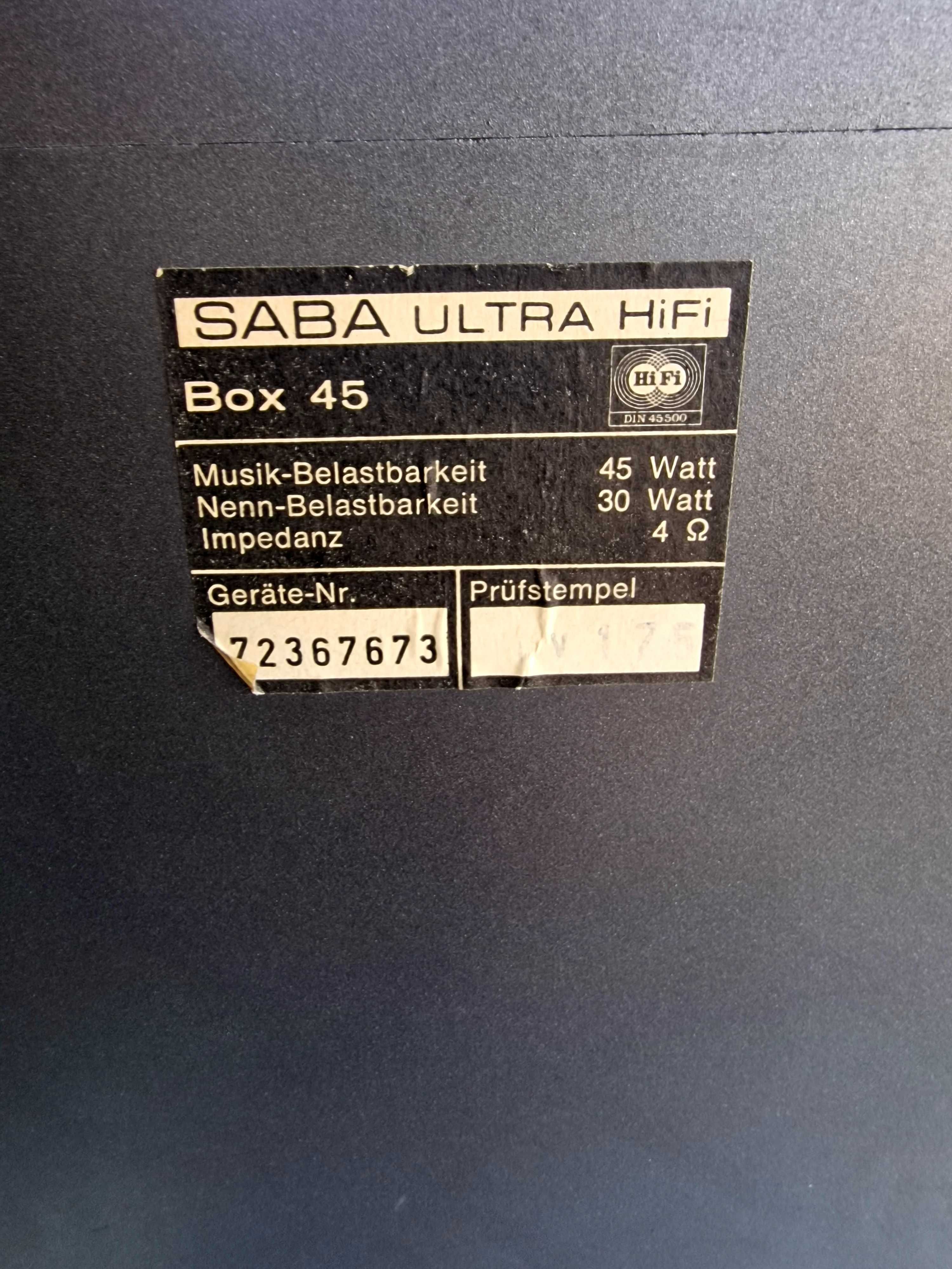 Boxe SABA Ultra hifi Model: Box 45 in stare buna!