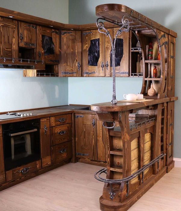 Кухненски шкафове от Масив по поръчка/проект. Маси и плотове.