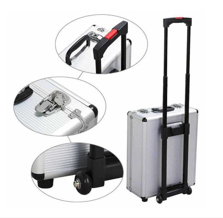 Trusă Scule 187 Piese în Valiză Aluminiu tip Troler – Portabilă