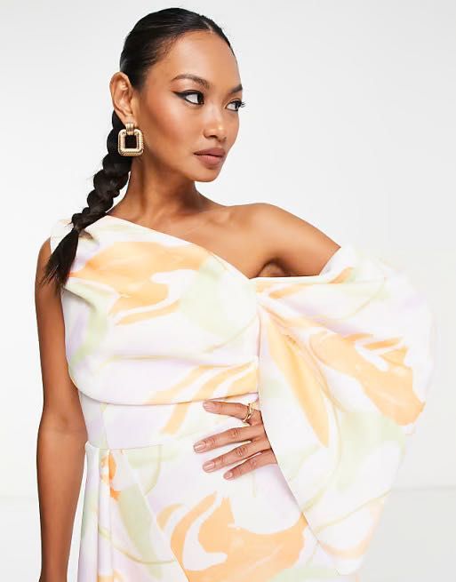 ASOS DESIGN – Асиметрична рокля тип молив и шарка на петна 34