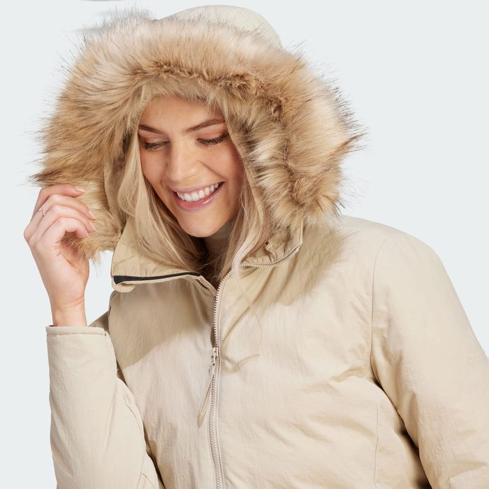 Geaca Adidas Hooded Fur Parka Noua Originala (S; M)