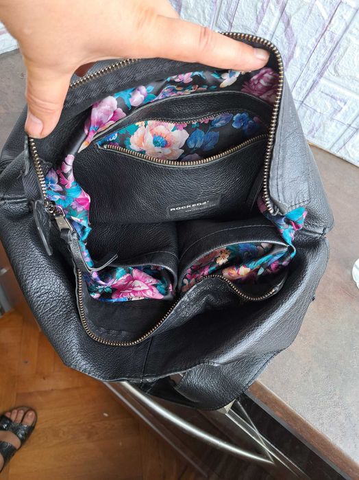 дамска чанта,черна кожена торба-естествена кожа