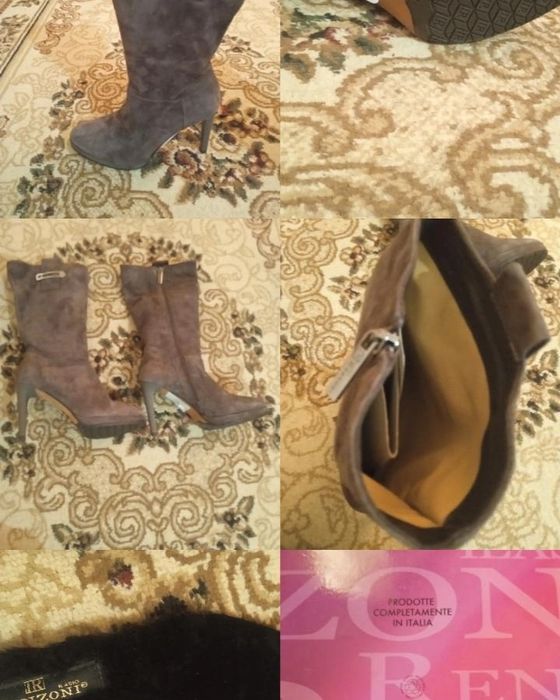 Новые Итальянские замшевые сапоги