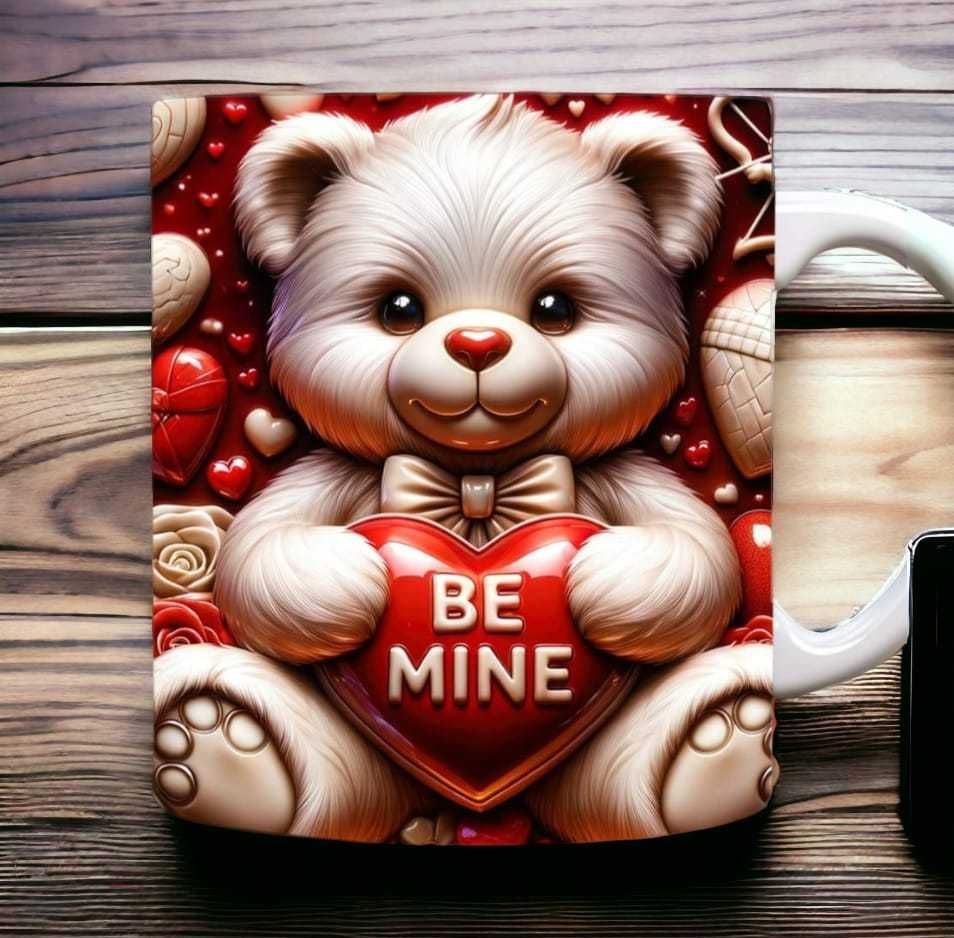 Cana personalizata, Valentine's Day, Be Mine, Ceramica, Alb, 350 ml