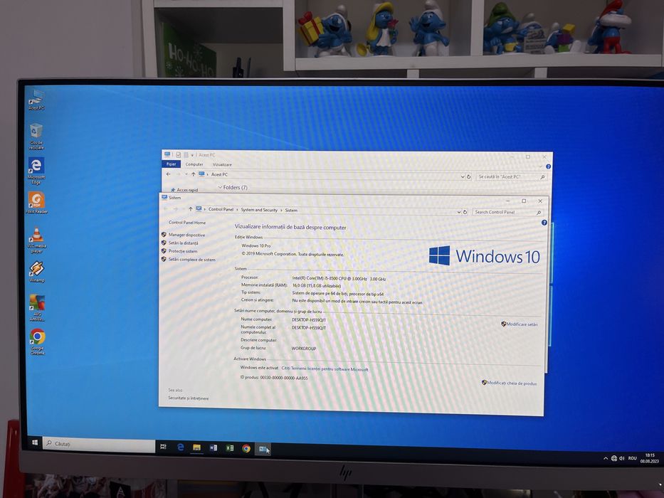 PC Complet : Unitate Hp Core i5 Generația i8 , Monitor LED IPS HP