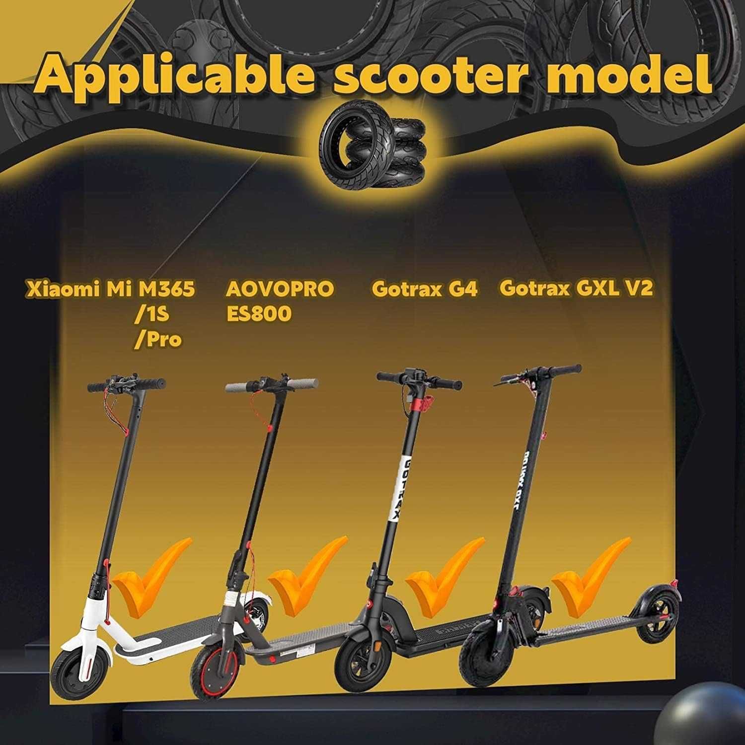 GLDYTIMES Гума за електрическа тротинетка ElectricScooter 10x2.125/2.0