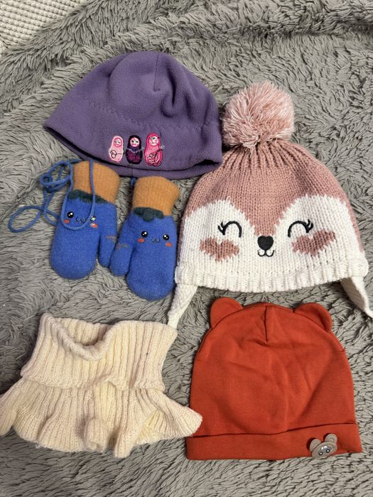 Детская шапка варежки обувь