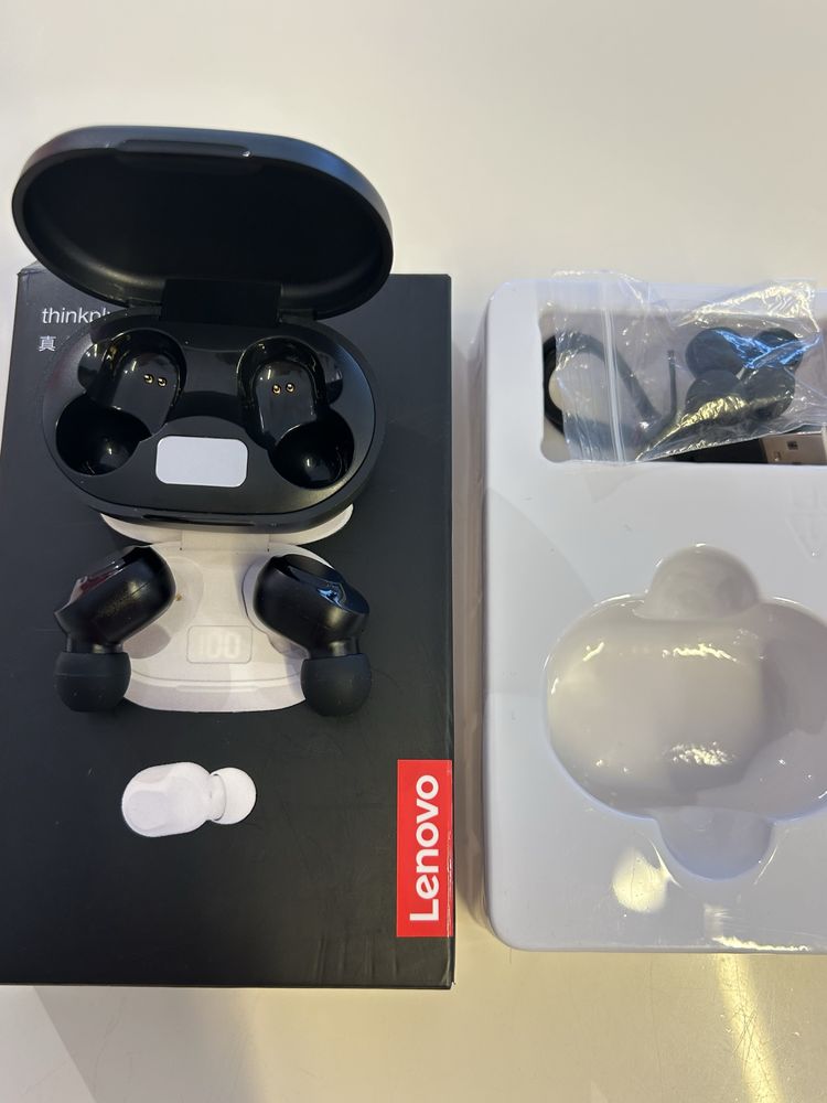 Слушалки Lenovo XT91, TWS, Bluetooth 5.0, Черени