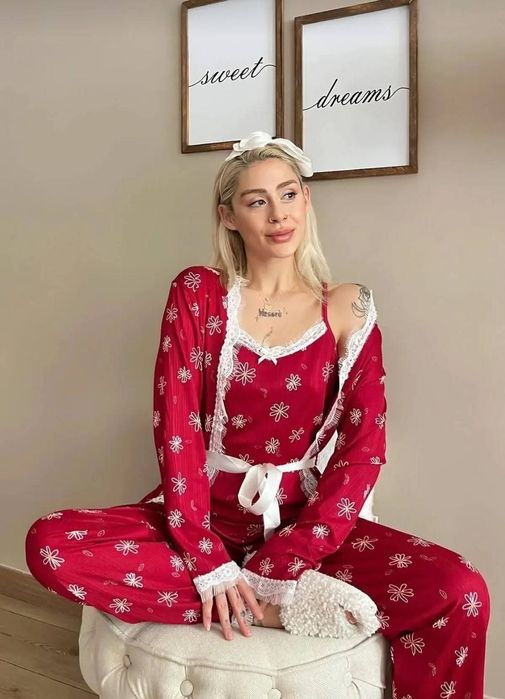 Лукс Пижама 3части с Халат