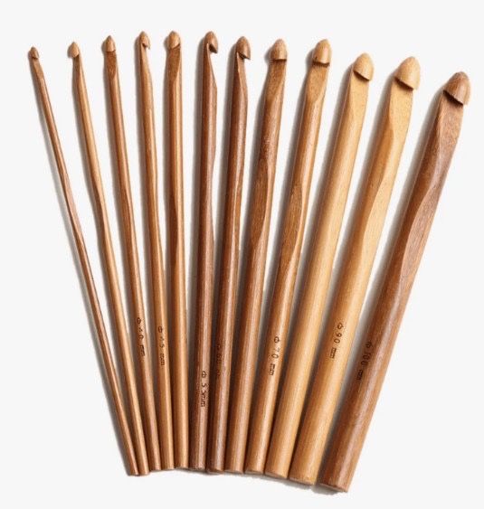 Една кука / комплект бамбук куки за плетене