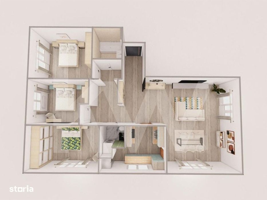 Apartament cu 3 camere - 94 mp utili - Rahovei