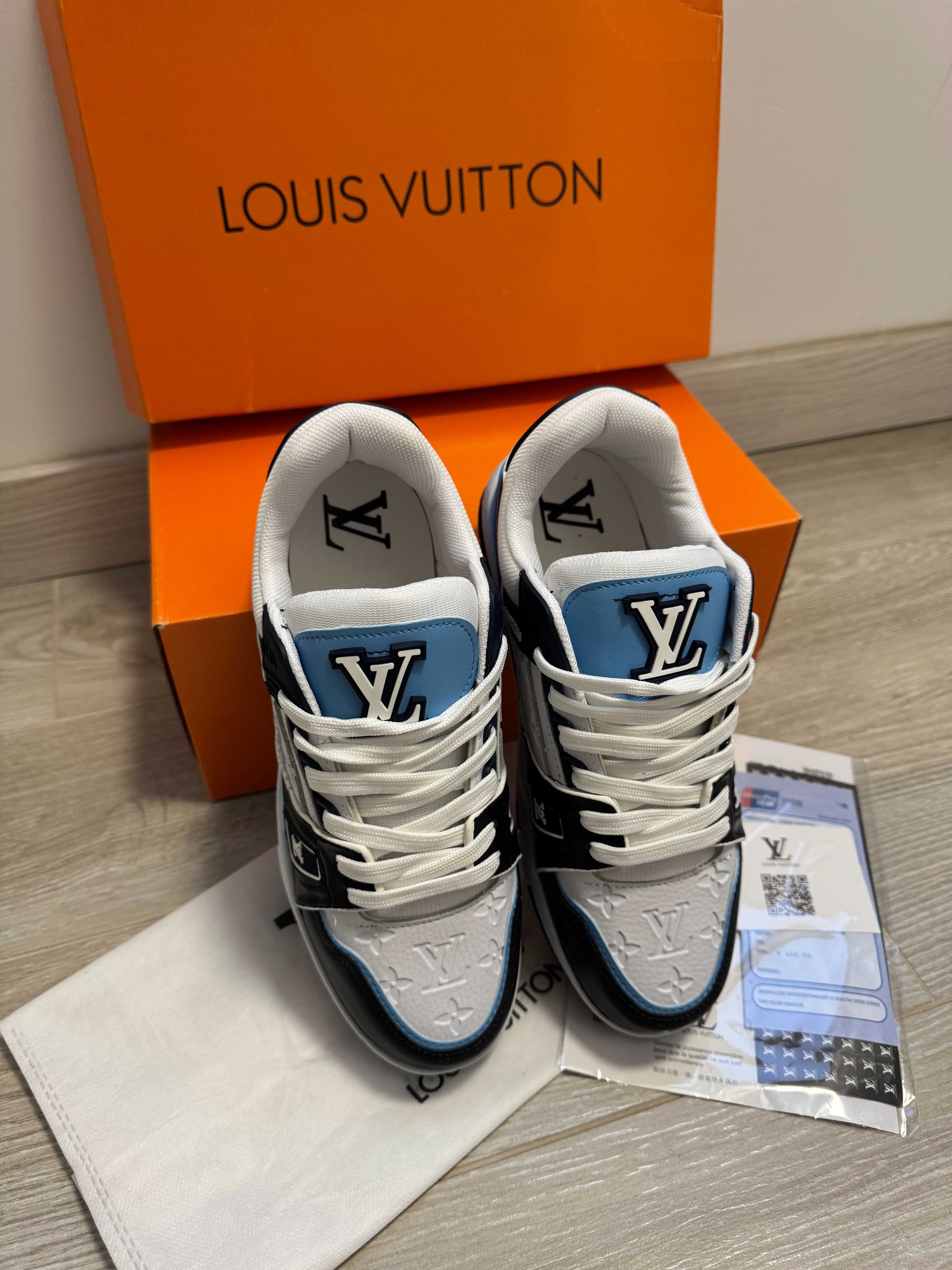 Adidasi Louis Vuitton Trainer Sneaker LV BlueWhite Produs Nou-Full Box