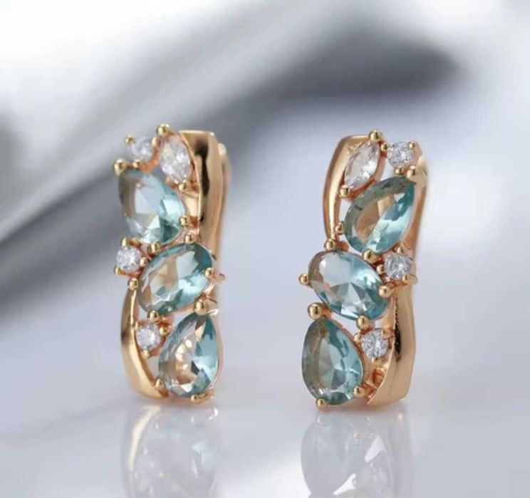 GP103, cercei placati aur 14k,noi/marcati,incuietoare sigura, zirconiu