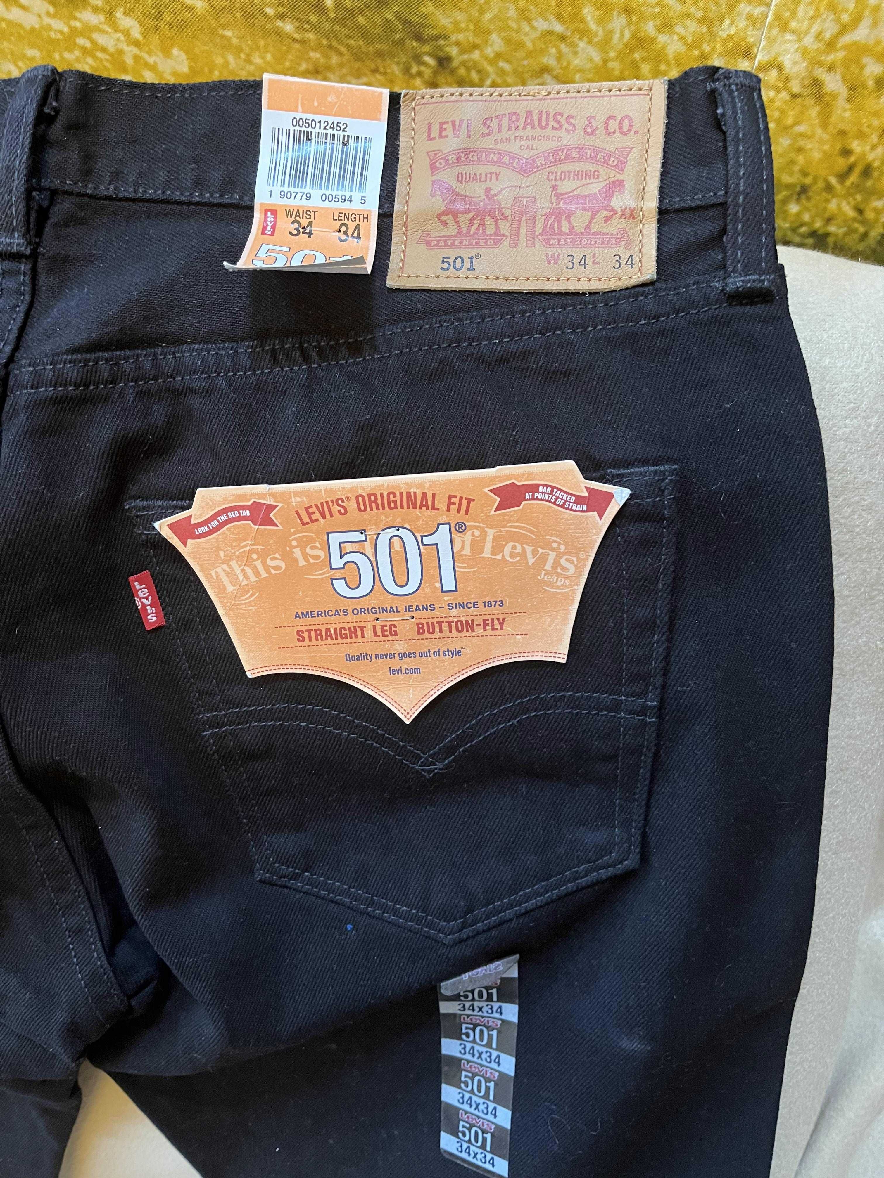 НОВИ Оригинални Дънки  Levi's  '501 "STRAIGHT LEG BUTTON-FIT"-34/34