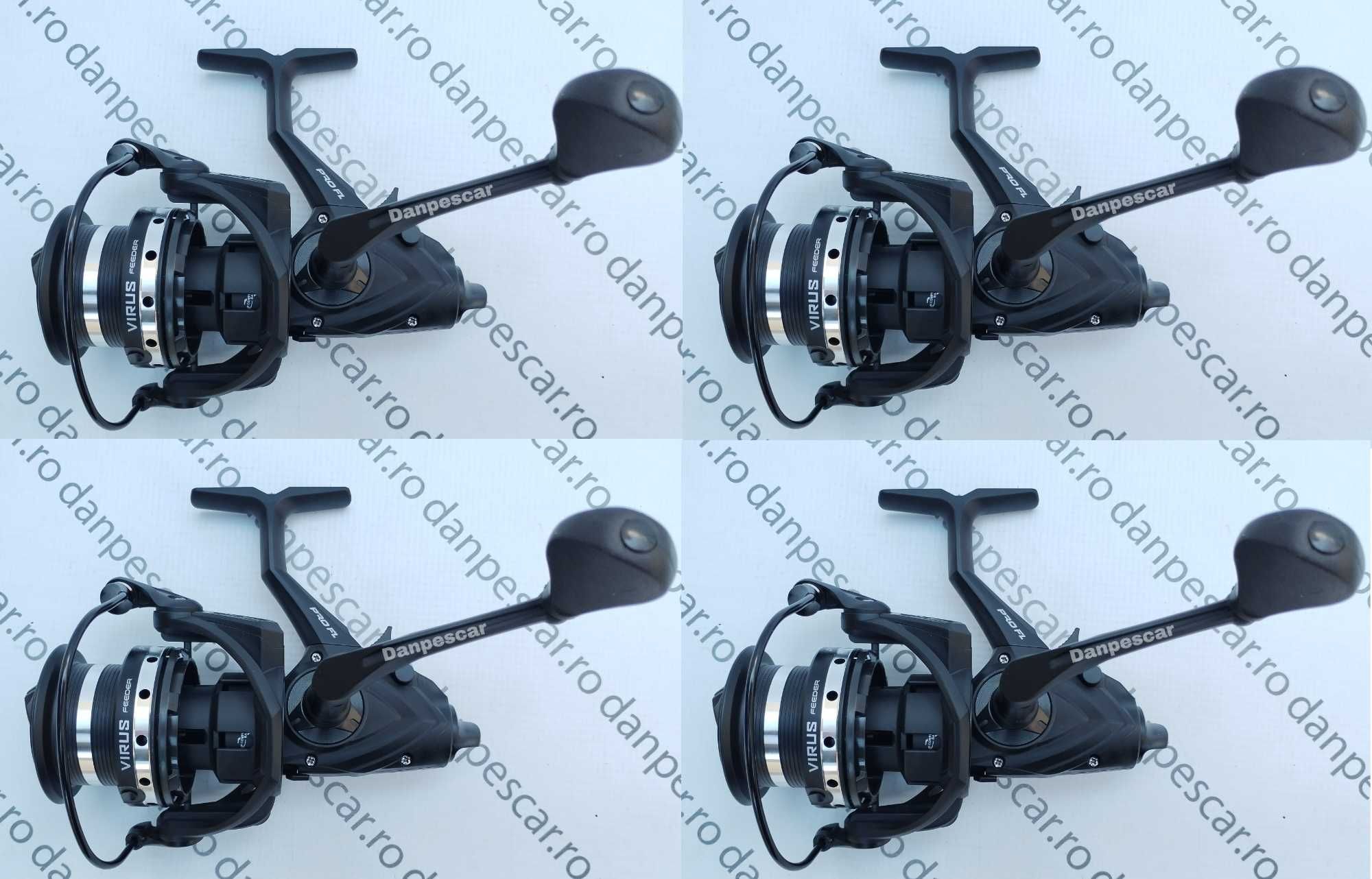 SET 4 Mulinete Feeder si Crap PRO FL VIRUS VF6500 Long Cast+baitrunner