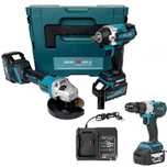 Set 3 piese 36V 8 Ah Bormasina Impact + Flex unghiular + Autofiletanta