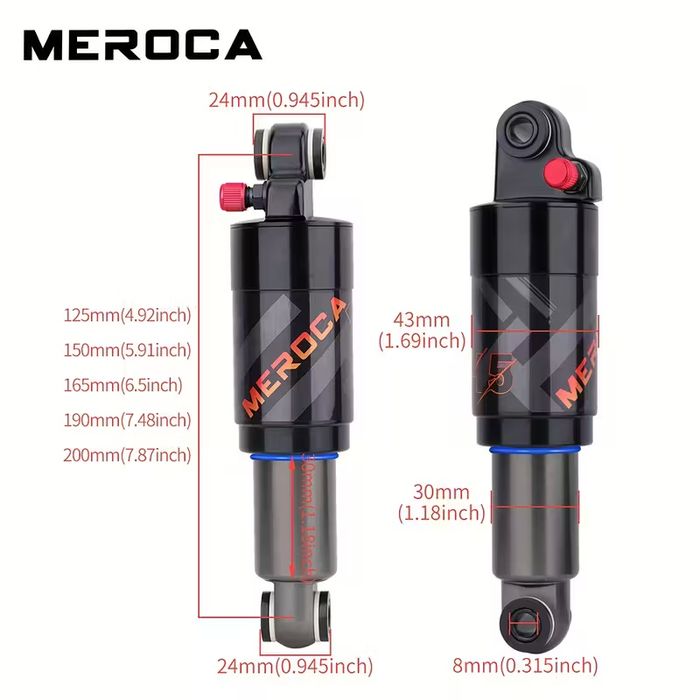 Заден въздушен  амортисьор MEROCA за MTB велосипед