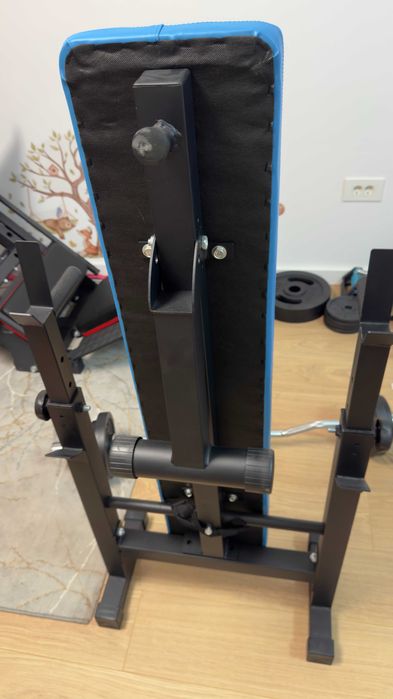 Bancă Pliabilă Fitness + Bară Z Olimpică + 4 Discuri Olimpice (15kg)