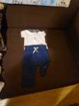 Set pantalonii de vara H&M in si tricou alb