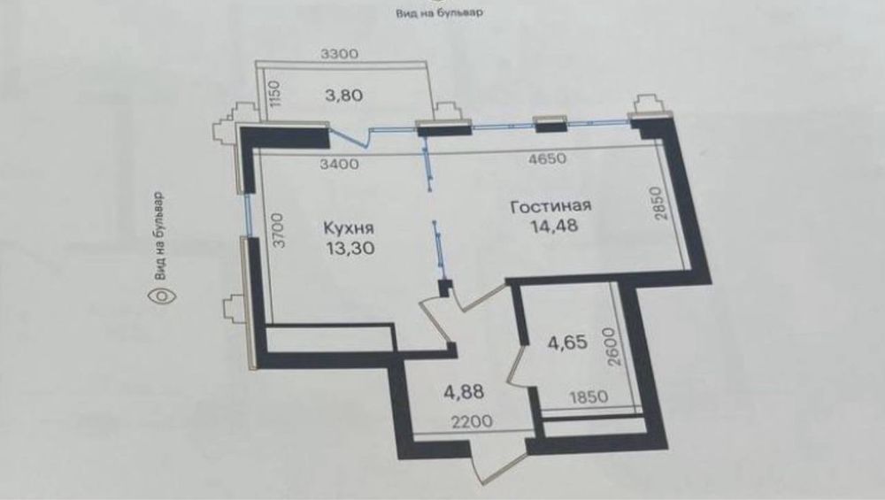 Продается квартира в  ЖК Mirabad Avenue 2/5/11 41м2 коробка