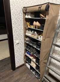 Компактен шкаф за съхранение на повече обувки, шал от плат