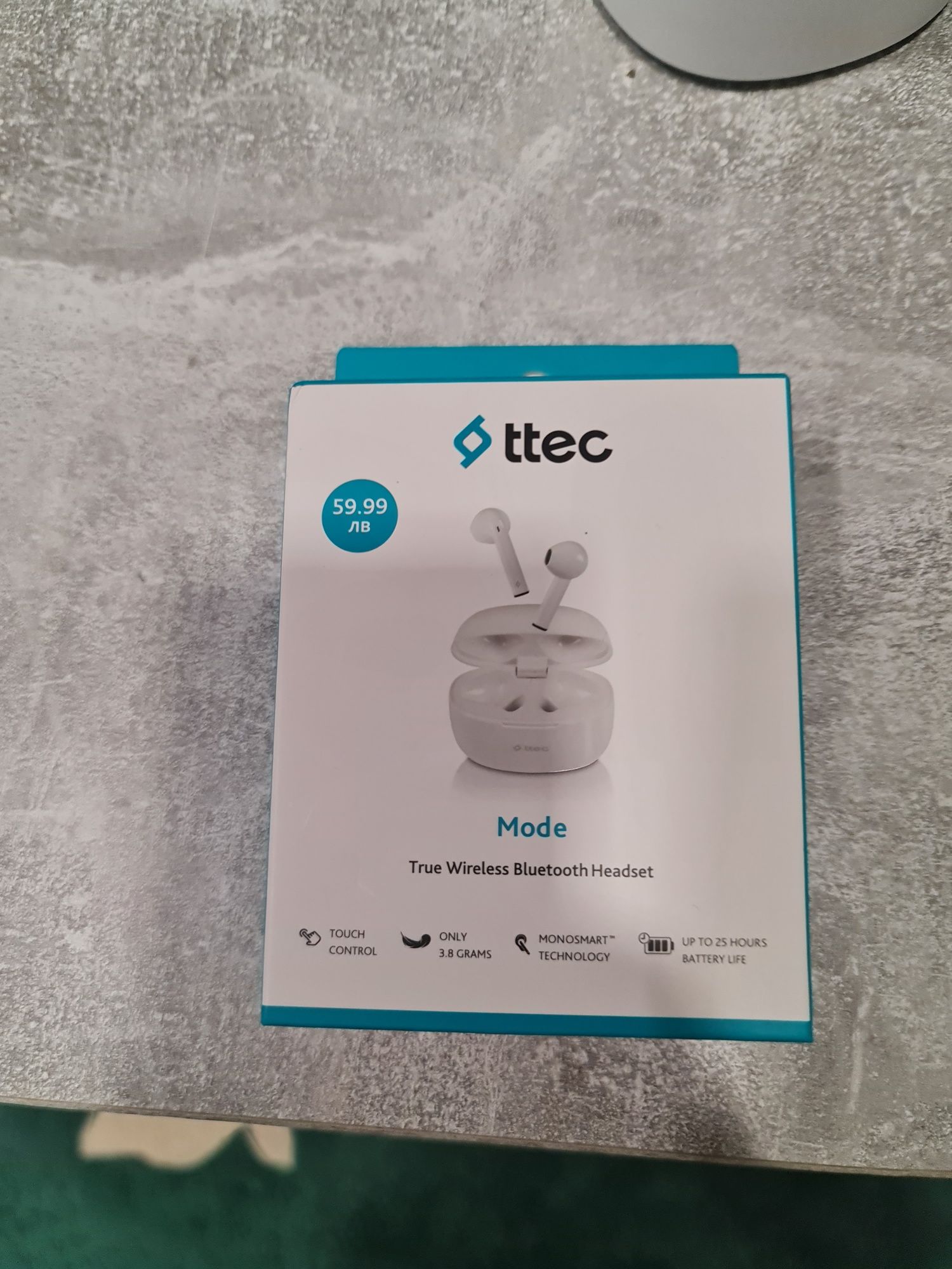 Bluetooth слушалки ttec Mode, TWS, Бели

Доставка в: София-градСтолич