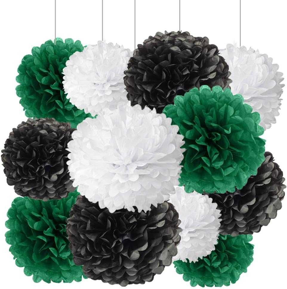 Pompoane si alte decoratii de hartie, diferite culori si marimi