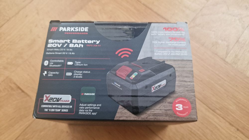 Батерия Parkside 8Ah 20v Performance Bluetooth Smart