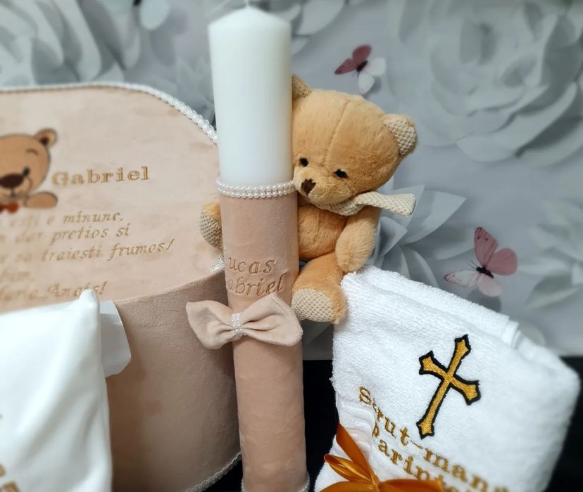 Trusou botez ursulet + Lumanare botez