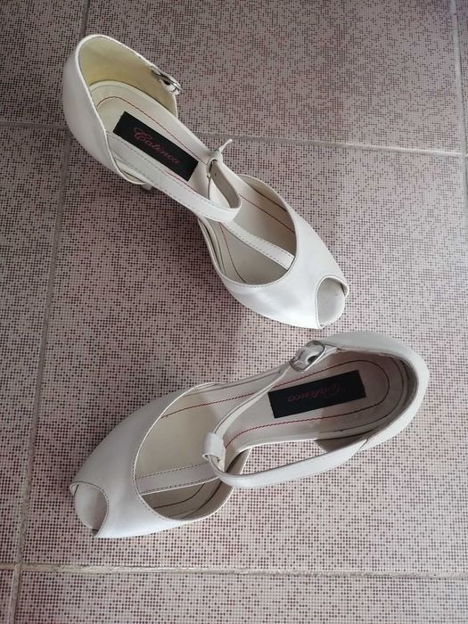 Sandale dama din piele naturala 36, platforma + toc 7 cm