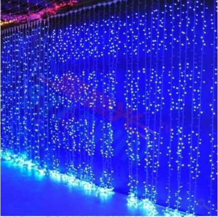 LED Завеса 3 х 3 м Син цвят BLUE 420лампи с Опция Снаждане
