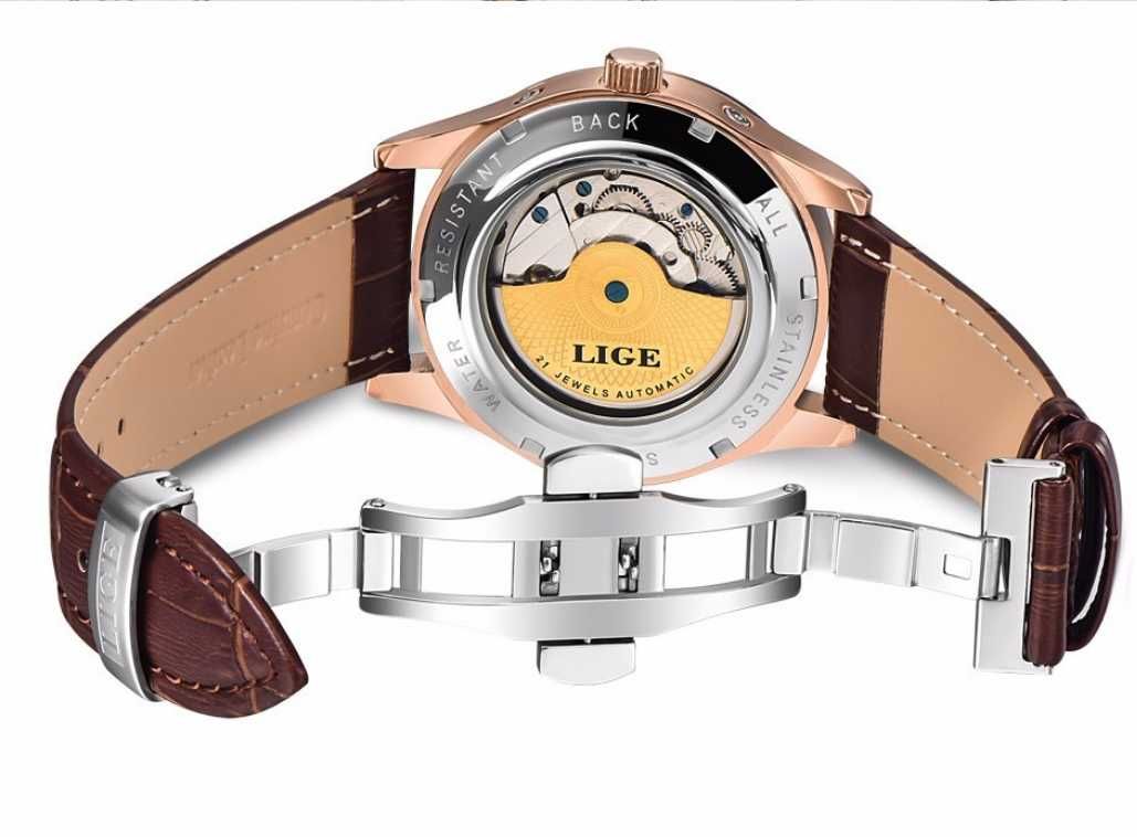 Ceas mecanic automatic Lige Tourbillon  Black