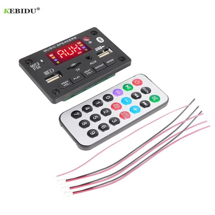 Mp3 player 2*3W за вграждане DC-5V/12V с БТ 5.0, 2*USB, Mic, Sd, Fm