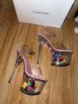 Sandale cu toc si platforma Pleaser