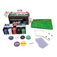 Premium Poker Texas Hold'EM комплект, с 200 чипа, игрална дъска
