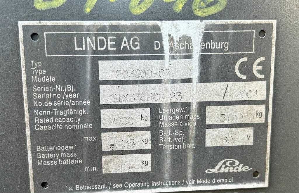 Електрокар / Мотокар Linde E20/600-02 -Линде 2004г. h- 7350 mn.