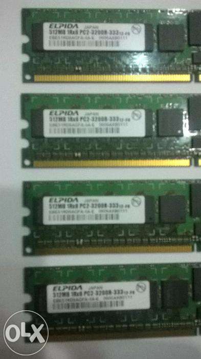 Memorii DDR2-ELPIDA 4x512Mb 1Rx8 PC2-3200R-333-400MHz (kit de 2Gb)