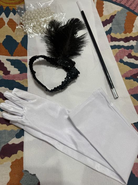 Аксессуар в стиле Гэтсби ободок, перчатки, мундштук