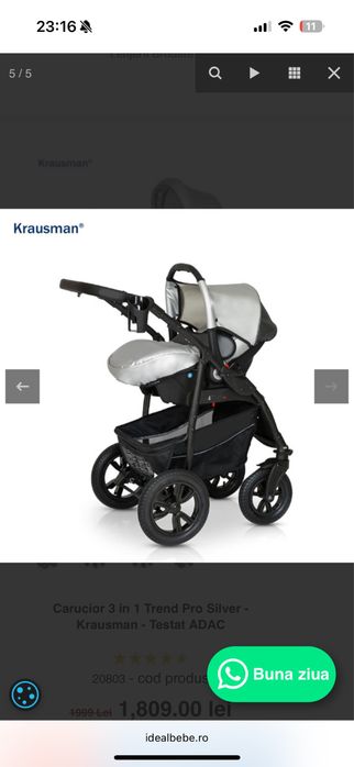 Carucior 3 in 1 Krausmann