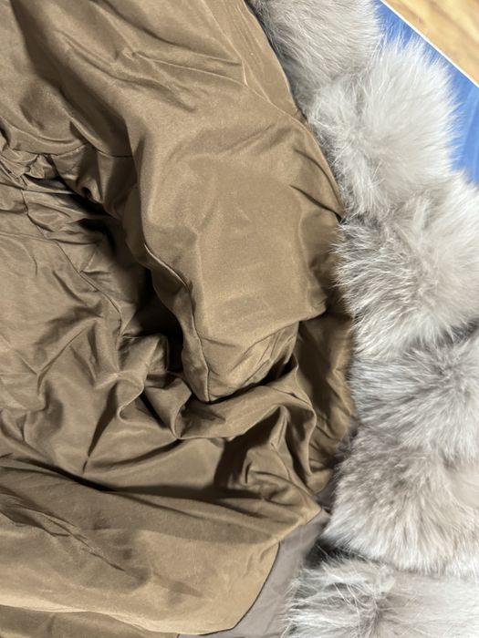 Geaca de fas, cu puf de rata si blana naturala de vulpe, marimea S