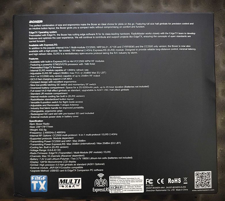 Радио управление RadioMaster – Boxer Express LRS