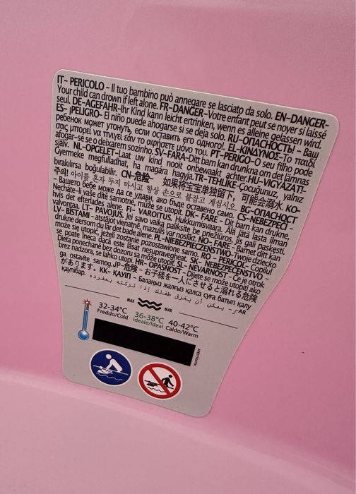 Cadita de baie baby eco cu termometru si suport