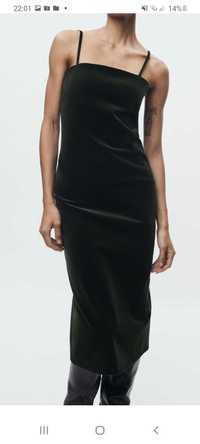 Rochie Zara din catifea premium, noua, cu eticheta
