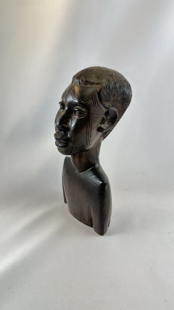Statueta lemn abanos arta africana veche sculptura bust